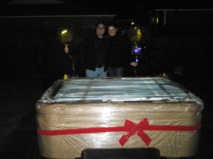 hot tub wrapped as gift