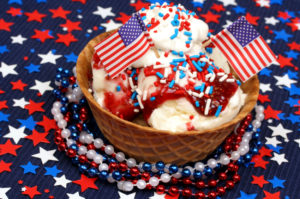 4th of July ice cream waffle bowl