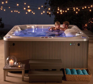 couple relaxing in jacuzzi