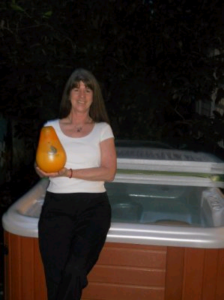 Dian Lord outside hot tub