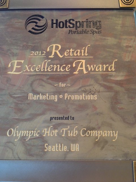 Olympic wins award for Marketing & Promotions from Hot Spring Spas