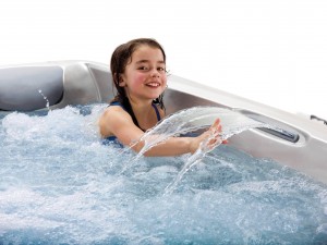 Hot Tub waterfalls are popular with kids