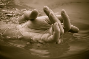 Hot tub Watsu hands closeup
