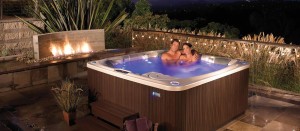 couple in hot tub