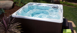 hot tub in yard