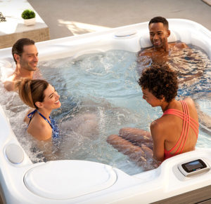 4 people in hot tub