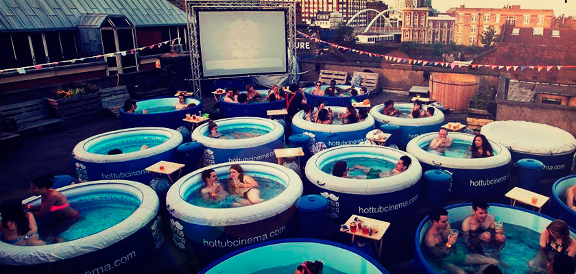 The world is watching movies from hot tubs!