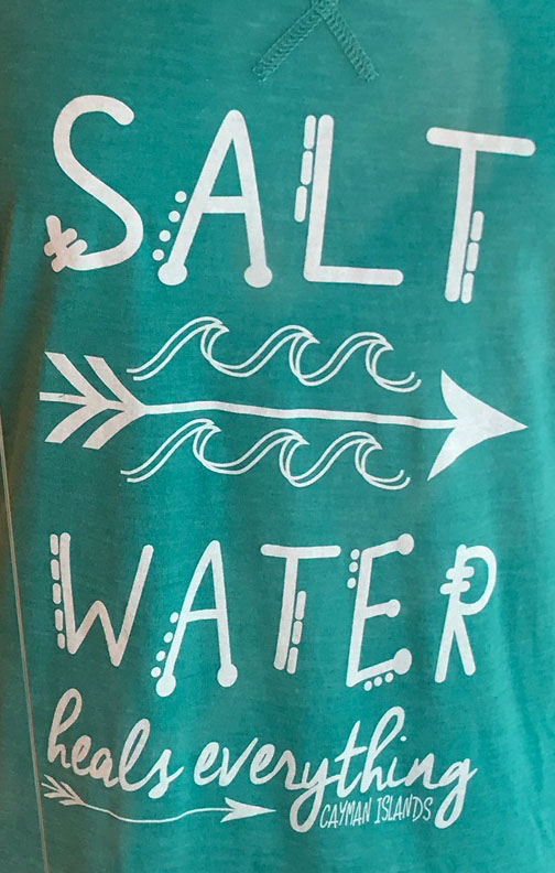 Salt water heals everything, Cayman Islands